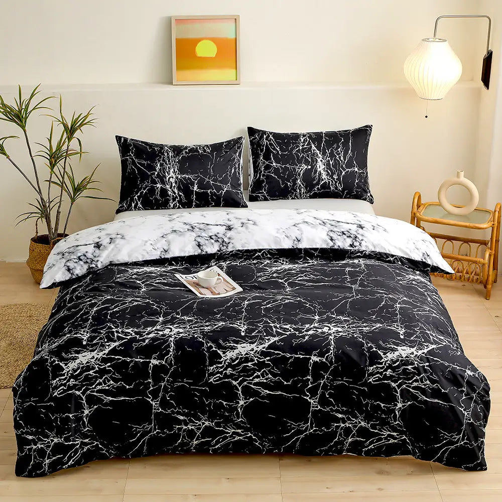 Smudge pattern Duvet Cover - 3 Piece Bedding Set (with Corner Ties)Quilt cover 230cm x 265cm pillowcase 51 x 92cm