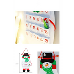 Snowman Advent Calendar - Felt Christmas Countdown with 24 Pockets for Kids Wall Hanging Decor - Occasions > Christmas