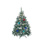 Snowy Christmas Tree Xmas Pine Cones 4Ft 120cm 390 tips + Bauble Balls - Occasions > Christmas > Christmas Trees