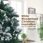 Snowy Christmas Tree Xmas Pine Cones 4Ft 120cm 390 tips GREEN - Occasions > Christmas > Christmas Trees