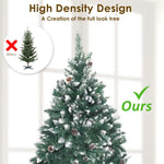 Snowy Christmas Tree Xmas Pine Cones 4Ft 120cm 390 tips GREEN - Occasions > Christmas > Christmas Trees