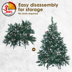 Snowy Christmas Tree Xmas Pine Cones 4Ft 120cm 390 tips GREEN - Occasions > Christmas > Christmas Trees