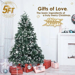 Snowy Christmas Tree Xmas Pine Cones 5Ft 150cm 720 tips GREEN - Occasions > Christmas > Christmas Trees