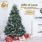Snowy Christmas Tree Xmas Pine Cones 6Ft 180cm 930 tips GREEN - Occasions > Christmas > Christmas Trees