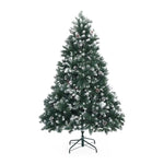 Snowy Christmas Tree Xmas Pine Cones 6Ft 180cm 930 tips GREEN - Occasions > Christmas > Christmas Trees