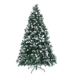 Snowy Christmas Tree Xmas Pine Cones 7Ft 210cm 1290 tips GREEN - Occasions > Christmas > Christmas Trees