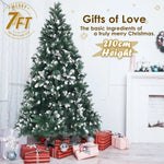 Snowy Christmas Tree Xmas Pine Cones 7Ft 210cm 1290 tips GREEN - Occasions > Christmas > Christmas Trees