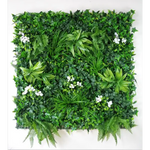 Snowy White Vertical Garden / Green Wall UV Resistant 100cm x 100cm - Home & Garden > Artificial Plants