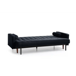 Sofa Bed 3 Seater Button Tufted Lounge Set for Living Room Couch in Velvet Black Colour - Furniture > Sofas