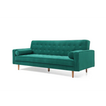 Sofa Bed 3 Seater Button Tufted Lounge Set for Living Room Couch in Velvet Green Colour - Furniture > Sofas