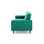 Sofa Bed 3 Seater Button Tufted Lounge Set for Living Room Couch in Velvet Green Colour - Furniture > Sofas