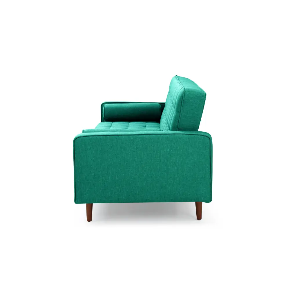 Sofa Bed 3 Seater Button Tufted Lounge Set for Living Room Couch in Velvet Green Colour - Furniture > Sofas