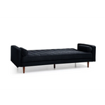 Sofa Bed 3 Seater Button Tufted Lounge Set for Living Room Couch in Velvet Black Colour - Furniture > Sofas