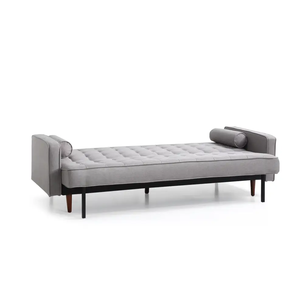 Sofa Bed 3 Seater Button Tufted Lounge Set for Living Room Couch in Fabric Grey Colour - Furniture > Sofas