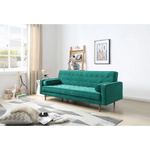 Sofa Bed 3 Seater Button Tufted Lounge Set for Living Room Couch in Velvet Green Colour - Furniture > Sofas