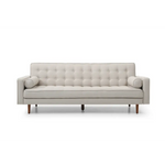 Sofa Bed 3 Seater Button Tufted Lounge Set for Living Room Couch in Fabric Beige Colour - Furniture > Sofas