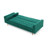 Sofa Bed 3 Seater Button Tufted Lounge Set for Living Room Couch in Velvet Green Colour - Furniture > Sofas