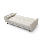 Sofa Bed 3 Seater Button Tufted Lounge Set for Living Room Couch in Fabric Beige Colour - Furniture > Sofas