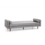 Sofa Bed 3 Seater Button Tufted Lounge Set for Living Room Couch in Fabric Grey Colour - Furniture > Sofas