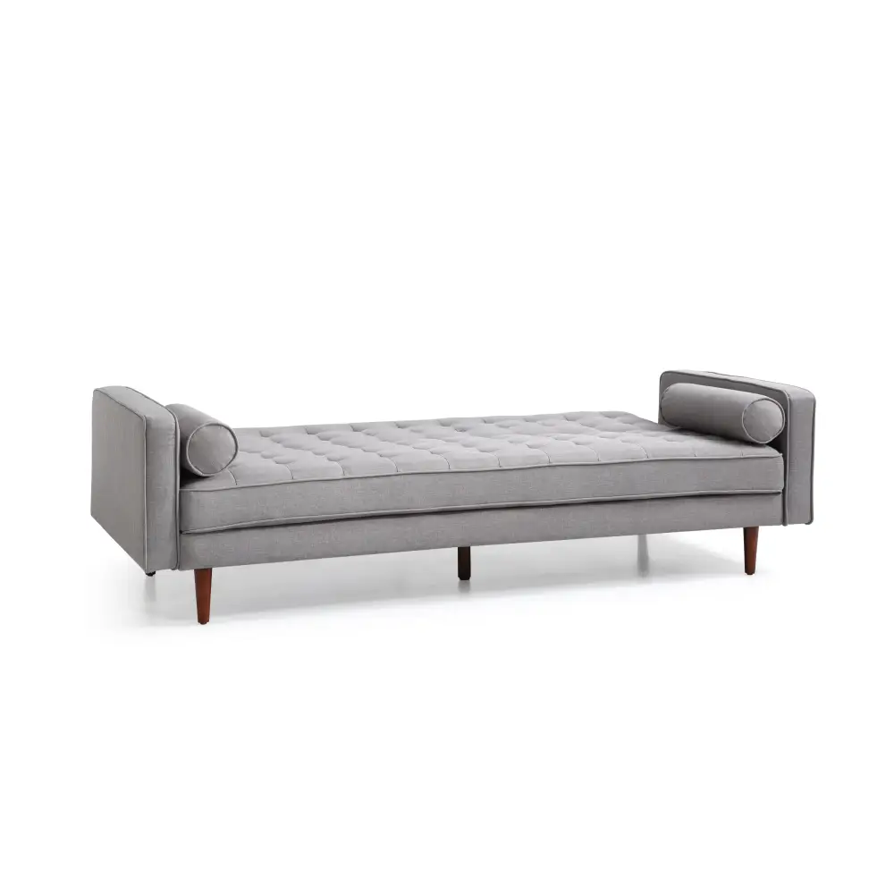Sofa Bed 3 Seater Button Tufted Lounge Set for Living Room Couch in Fabric Grey Colour - Furniture > Sofas