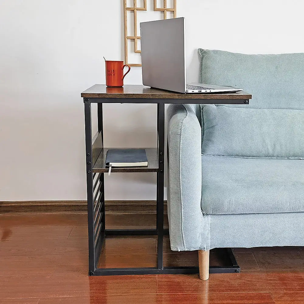 Sofa Side End Table Wooden Shelf Couch Living Nightstand - Furniture > Office