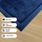 Soft Touch Ultra Plush Memory Foam Tatami Midnight Blue Mat - 200 X 300 CM - Home & Garden > Rugs