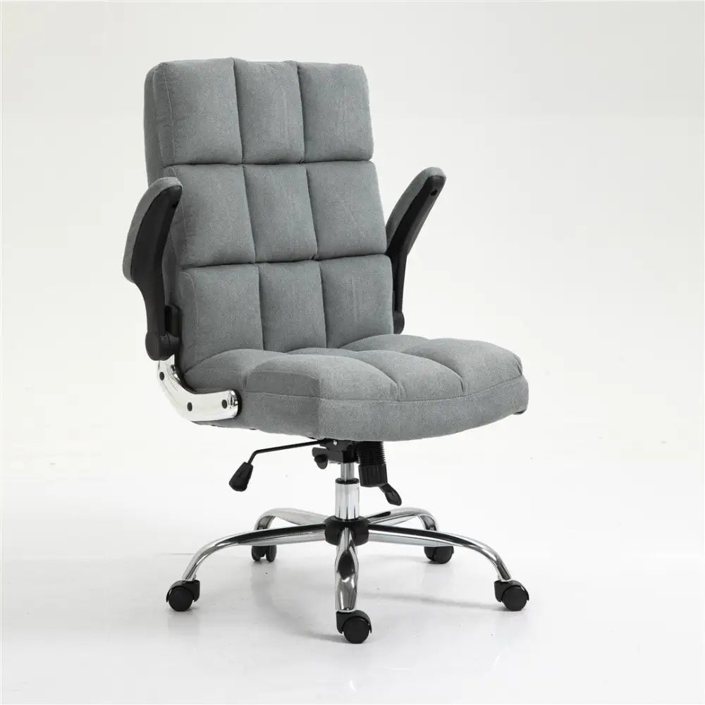 Soft Velvet Home Ergonomic Swivel Adjustable Tilt Angle and Flip-up Arms Office Chair - Furniture > Office > Office &