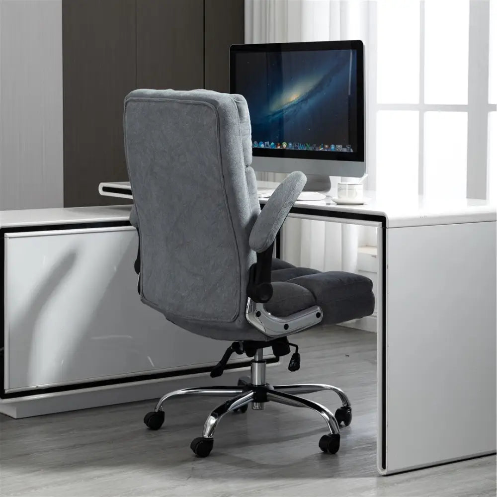 Soft Velvet Home Ergonomic Swivel Adjustable Tilt Angle and Flip-up Arms Office Chair - Furniture > Office > Office &