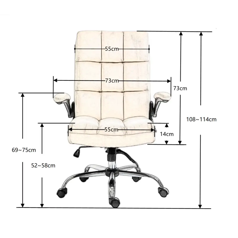 Soft Velvet Home Ergonomic Swivel Adjustable Tilt Angle and Flip-up Arms Office Chair - Furniture > Office > Office &
