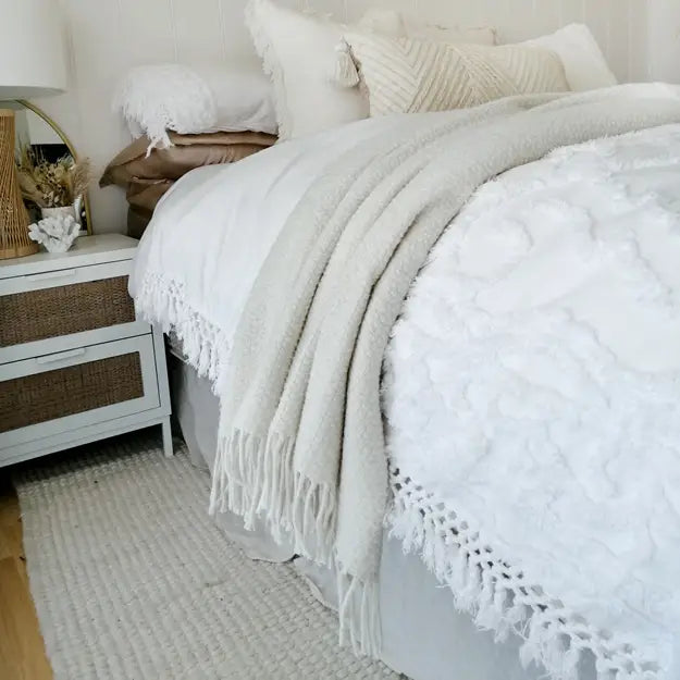 Soho Throw - Wool Blend - Ivory - Home & Garden > Decor