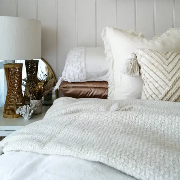 Soho Throw - Wool Blend - Ivory - Home & Garden > Decor