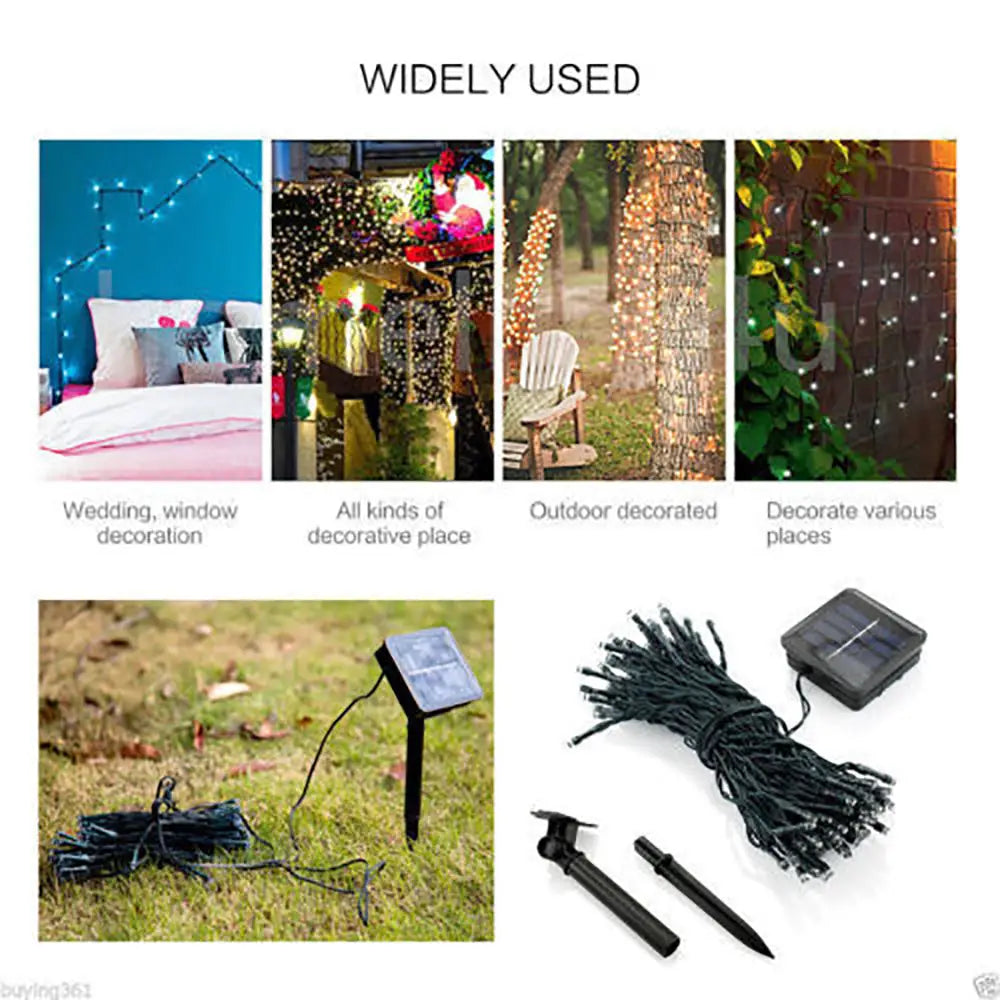 Solar Fairy String Led Lights 12M-32M Outdoor Garden Christmas Party Decor(12M100Led) - Home & Garden > Garden Furniture