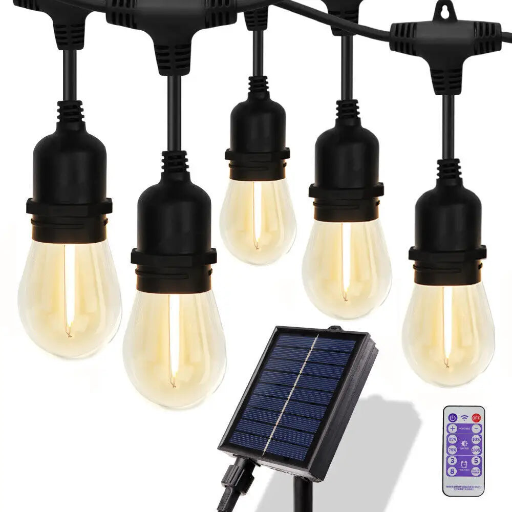 Solar Power 15 LED 18.2M Festoon String Lights Wedding Party WaterProof - Home & Garden > Lighting
