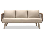 Solara 3 Seater Rope Outdoor Sofa - Beige - Beige - white background