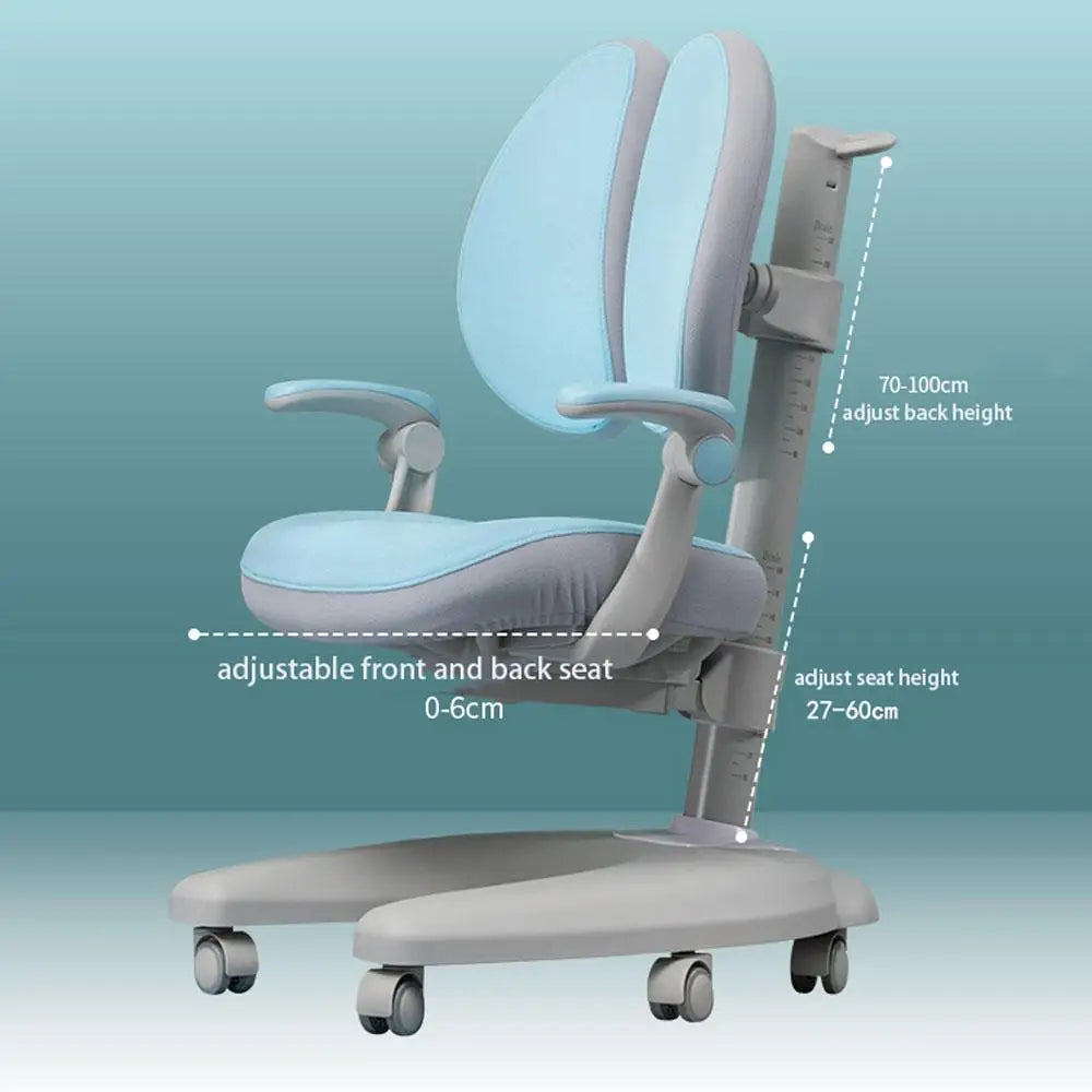 Solid Rubber Wood Height Adjustable Children Kids Ergonomic Blue Study Desk Chair Set 120cm AU - Baby & Kids > Kid’s