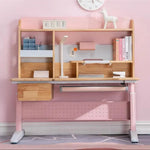 Solid Rubber Wood Height Adjustable Children Kids Ergonomic Pink Study Desk Chair 120cm AU - Baby & Kids > Kid’s