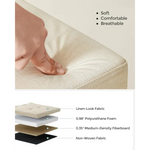 SONGMICS 109cm Folding Storage Ottoman Bench Beige - Furniture > Living Room > Ottomans & Footstools