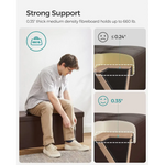 SONGMICS 110cm Folding Ottoman Bench Footrest Brown - Furniture > Living Room > Ottomans & Footstools