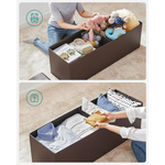 SONGMICS 110cm Folding Ottoman Bench Footrest Brown - Furniture > Living Room > Ottomans & Footstools