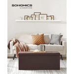 SONGMICS 110cm Folding Ottoman Bench Footrest Brown - Furniture > Living Room > Ottomans & Footstools