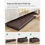 SONGMICS 110cm Folding Ottoman Bench Footrest Brown - Furniture > Living Room > Ottomans & Footstools