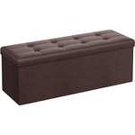 SONGMICS 110cm Folding Ottoman Bench Footrest Brown - Furniture > Living Room > Ottomans & Footstools