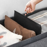 SONGMICS 110cm Folding Storage Ottoman Bench Foot Rest Stool Dark Gray - Furniture > Living Room > Ottomans & Footstools
