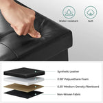 SONGMICS 110cm Folding Storage Ottoman Bench with Flipping Lid Footrest Black - Furniture > Living Room