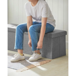 SONGMICS 110cm Storage Ottoman Bench Light Grey - Furniture > Living Room > Ottomans & Footstools