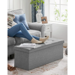 SONGMICS 110cm Storage Ottoman Bench Light Grey - Furniture > Living Room > Ottomans & Footstools