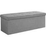 SONGMICS 110cm Storage Ottoman Bench Light Grey - Furniture > Living Room > Ottomans & Footstools