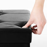 SONGMICS 76cm Folding Storage Ottoman Bench Footrest Black - Furniture > Living Room