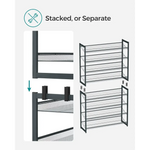 SONGMICS 8-Tier Shoe Rack Storage 32 pairs with Adjustable Shelves Gray LMR08GBV1 - Furniture > Living Room