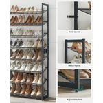 SONGMICS 8-Tier Shoe Rack Storage 32 pairs with Adjustable Shelves Gray LMR08GBV1 - Furniture > Living Room